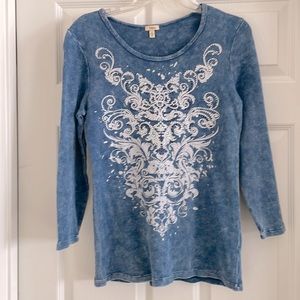 Reba Denim Blue Bling Top